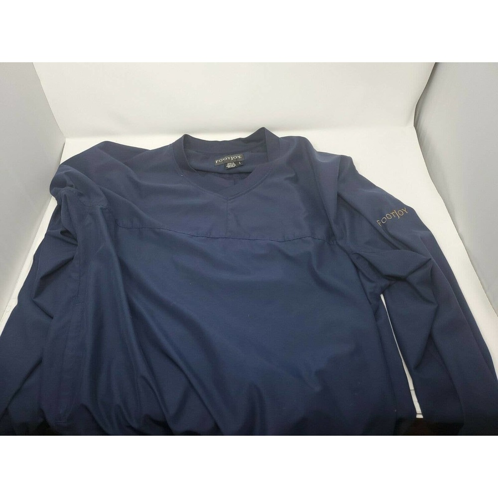 Footjoy Size Large Mens Windbreaker Pull Over Jacket Navy Color
